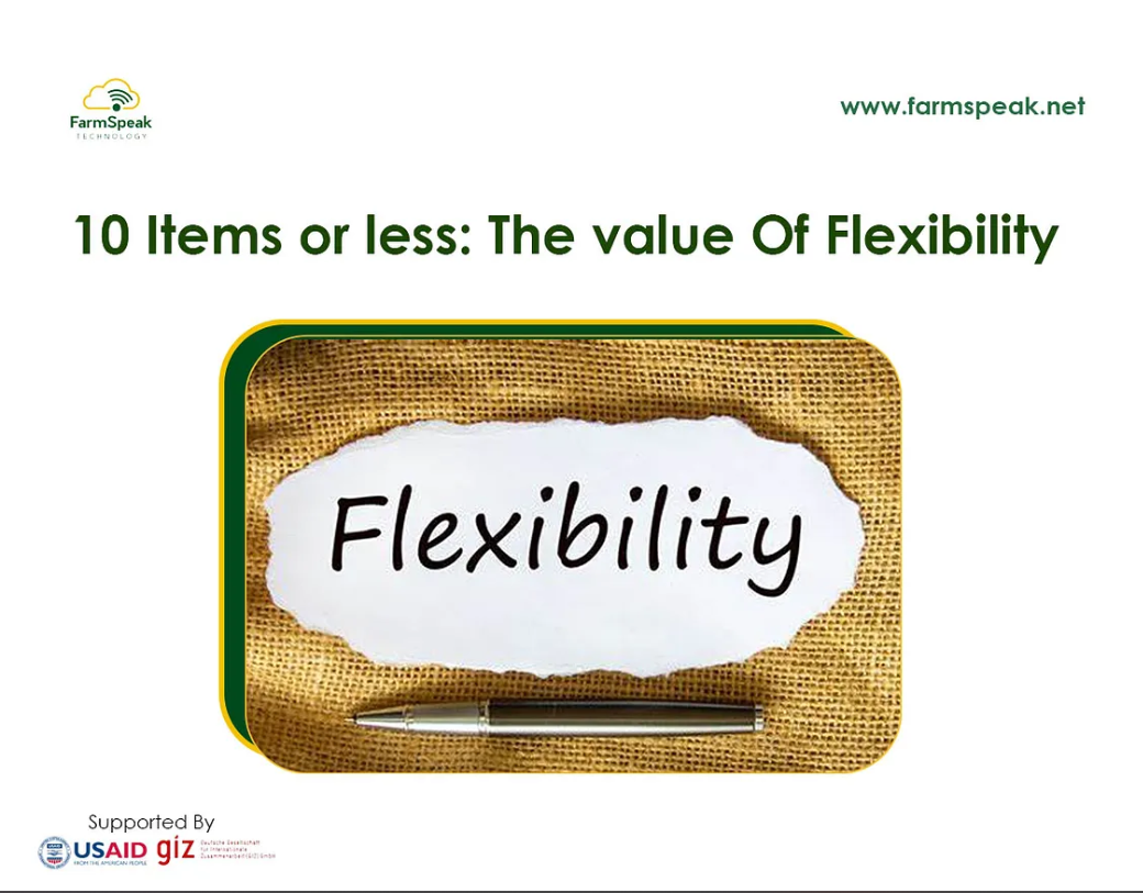 Ten things or less: The value Of flexibility